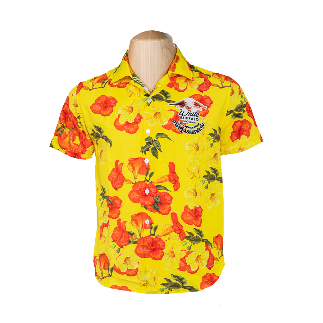 Yellow Hawaiian shirt 黄色夏威夷衬衫 เสื้อเชิ๊ตฮาวาย สีเหลือง